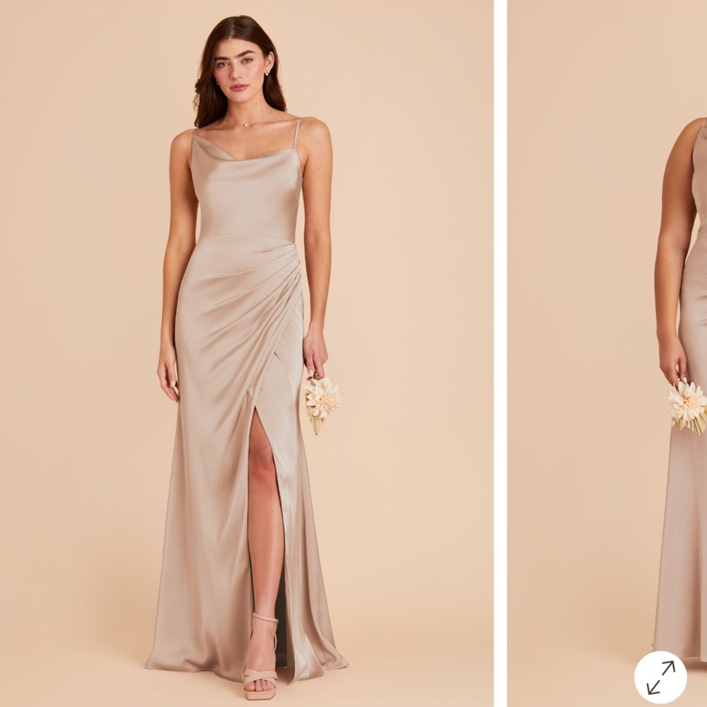 Birdy Grey- Jennifer Matte Satin Dress - Taupe- Evening Dress